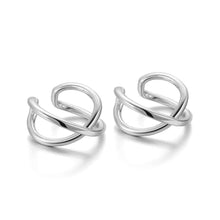 925 Sterling Silver Cross Knot Ear Cuff - Minimalist Non-Pierced Cartilage Jewelry