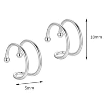 925 Sterling Silver Double Loop Cuff Earrings | Minimalist Ear Cuffs
