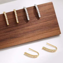 Chic Gold Line Earrings - 18K Gold Plated Cluster Zirconia Geometric Ear Jewelry