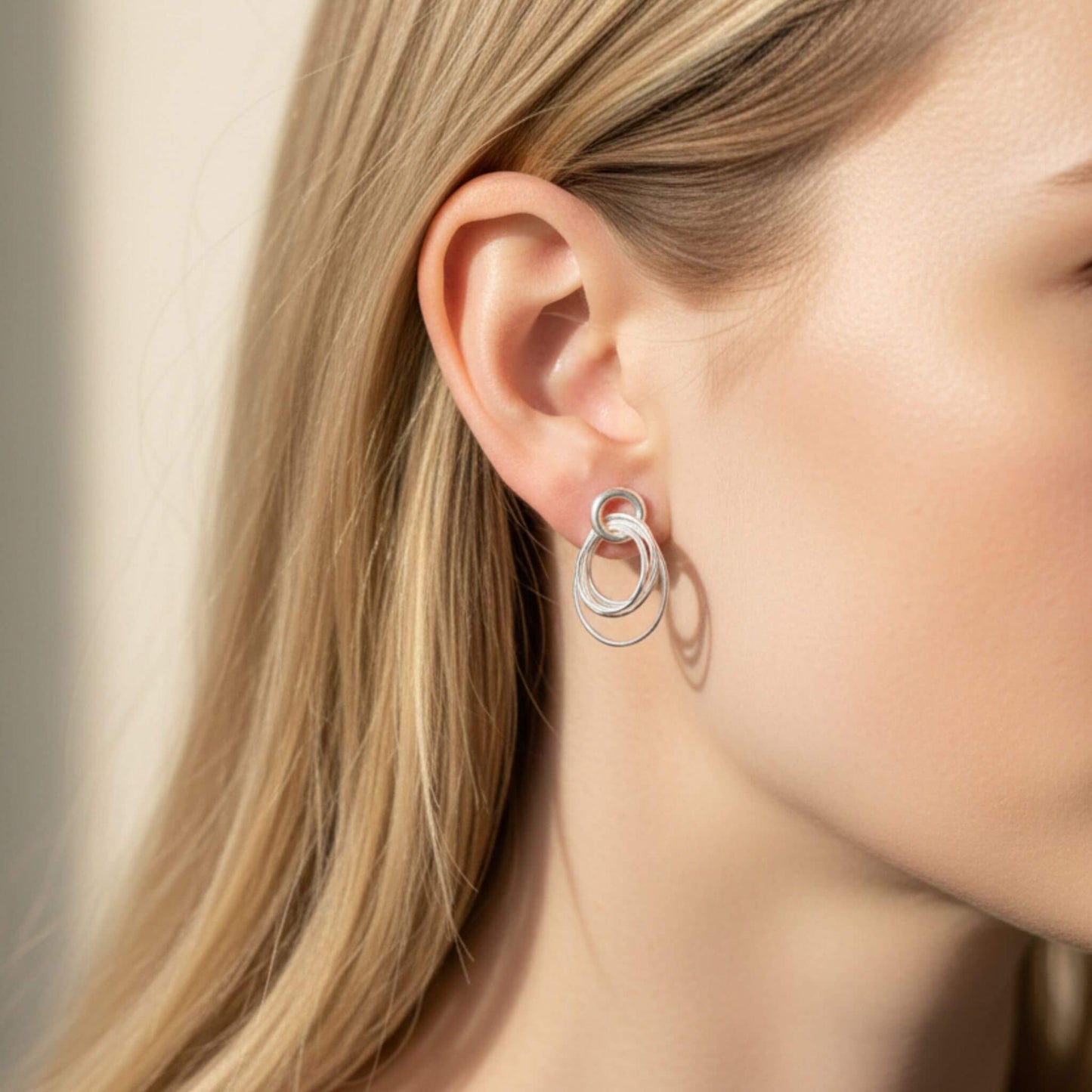 Minimalist sterling silver multi hoop earrings