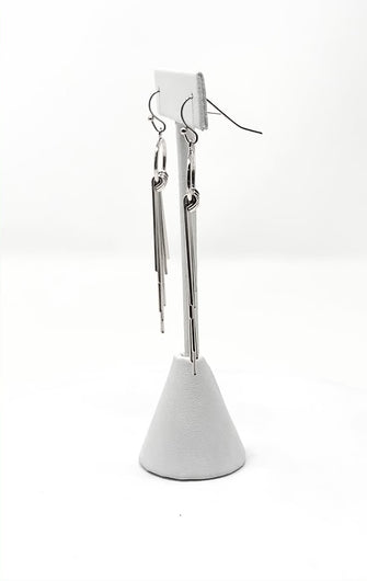 Silver Metal Fringe Tassel Earrings