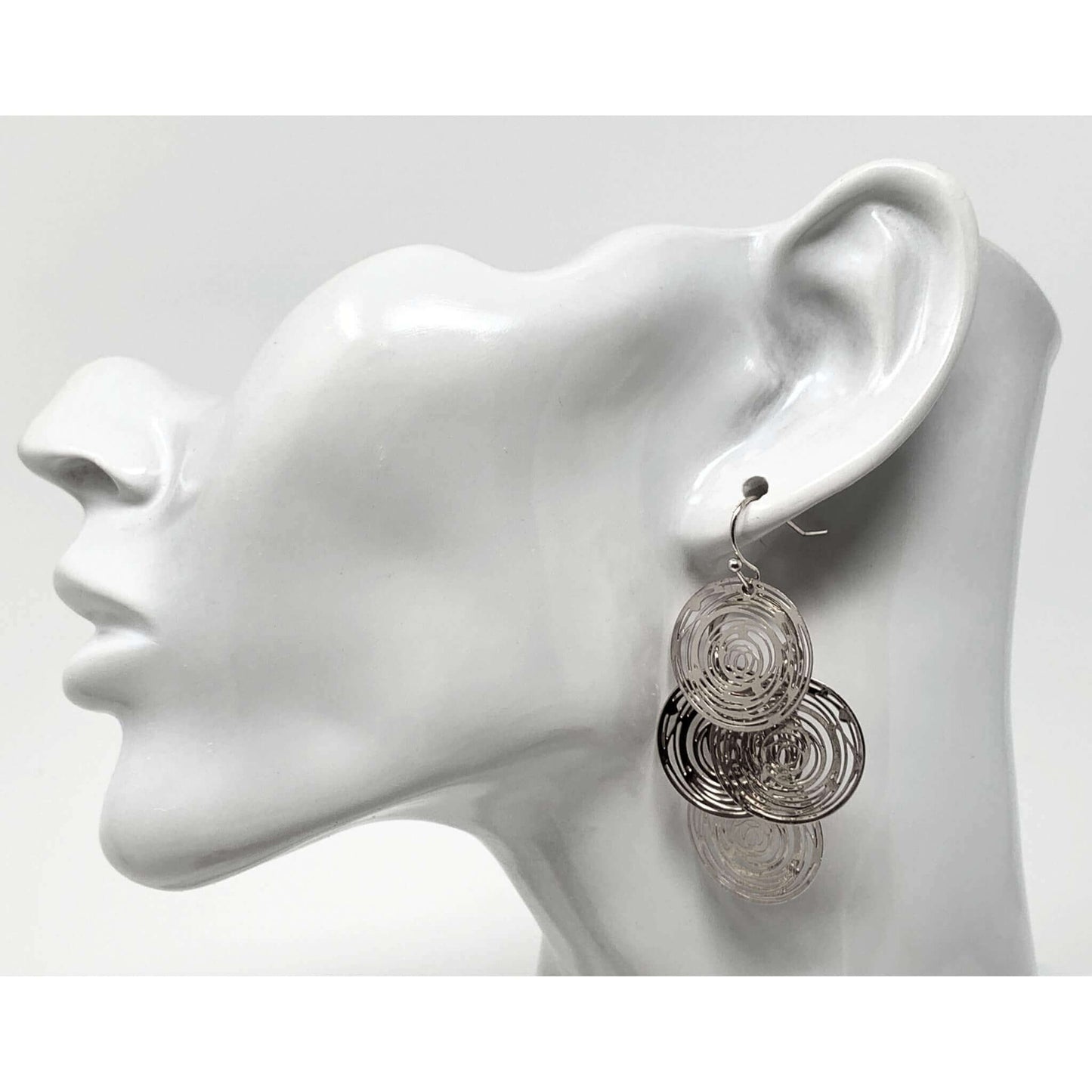 Chandelier Disc Earrings - Elegant Circle Earrings
