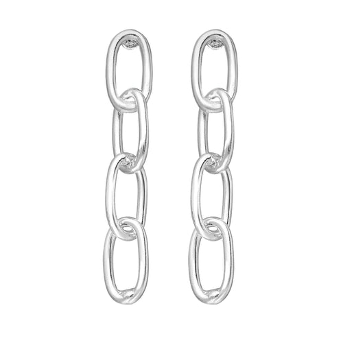 Trendy Sterling Silver Paperclip Earrings – Affordable Statement Jewelry for Women