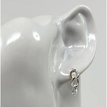 Sterling silver three curb chain stud earrings displayed as a jewelry gift for her