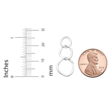 Sterling Silver Hammered Link Earrings Size Chart
