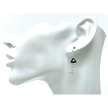 Abalone Fish Bone Dangle Earrings with Rhinestone Accents - Fashion Jewelry