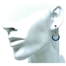 Blue Opal Sterling Silver Open Circle Earrings - SeaSpray Jewelry