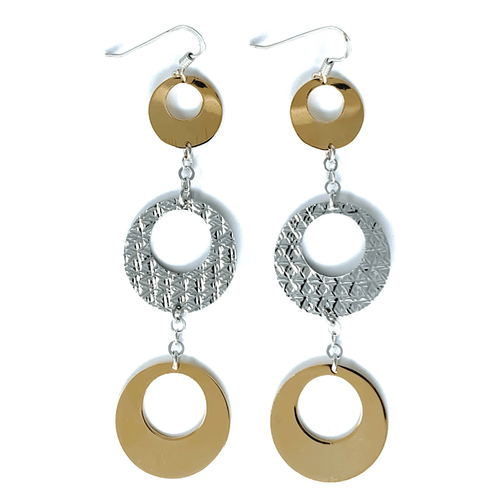 Circle Gold Plated Sterling Silver Earrings - SeaSpray Jewelry