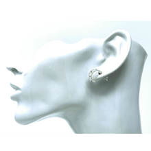 Crescent Half Hoop Sterling Silver Wire Stud Earrings - SeaSpray Jewelry
