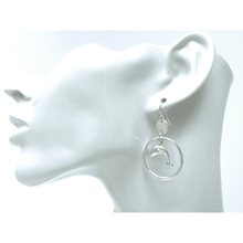 Dolphin Silver Circle Hoop Dangle Earrings For Women - Fashion Jewelry