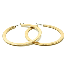 Flat Back Twisted Gold Hoop Earrings - Costume Jewelry