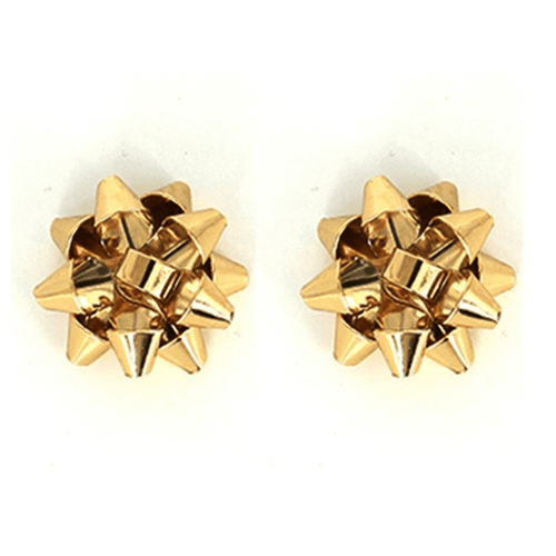 Gold Bow Stud Christmas Earrings - Christmas Jewelry