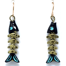 Gold Fish Bone Dangle Beach Earrings For Women