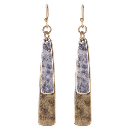 Gold & Silver Layered Teardrop Dangle Earrings For Women - Fashion Jewelry