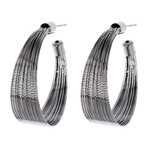 Hematite Large Hoop Earrings For Women