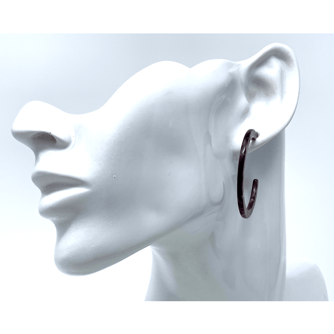 Purple Resin Circle Hoop Women's Earrings