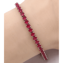 Red CZ Slide Bolo Tennis Bracelet In Silver - Women's Costume Jewelry