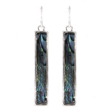 Abalone Bar Dangle Drop Earrings In Silver - Fashion Jewelry
