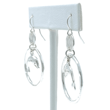 Silver Dolphin Circle Hoop Dangle Nautical Earrings - Costume Jewelry
