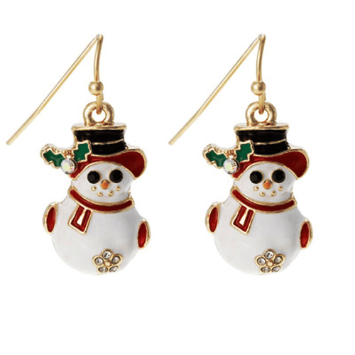 Snowman Christmas Earrings - Holiday Earrings - Christmas Jewelry