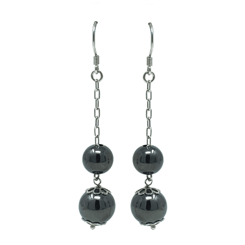 Sterling Silver Double Ball Chain Dangle Earrings - SeaSpray Jewelry