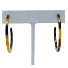 Tortoise Shell Marbled Resin Circle Hoop Fashion Earrings