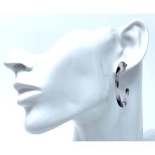 Black And White Marbled Resin Circle Hoop Earrings - Costume Jewelry