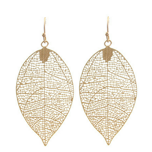 Gold Leaf Earrings - Women's Fashion Earrings