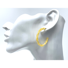 Yellow Resin Circle Hoop Women's Earrings
