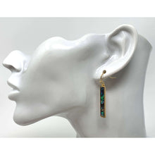Abalone Shell Gold Rectangle Earrings