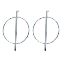 Bar And Circle Sterling Silver Earrings - Fine Jewelry