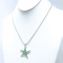 Blue Resin Starfish Pendant Silver Necklace