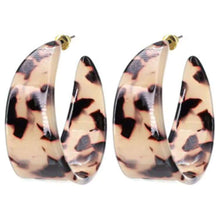 Chunky Black & White Resin Hoop Earrings