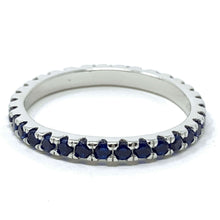 Cubic Zirconia Blue Sapphire Eternity Band