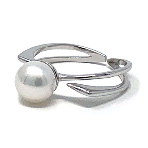 Cultured Freshwater Pearl Solitaire Ring Adjustable