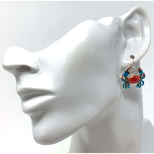 Dangle Blue Crab Earrings
