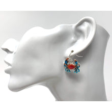 Drop Blue Crab Earrings