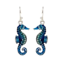 Fashion Drop Dangle Blue Seahorse Earrings