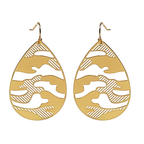 Fashion Teardrop Gold Camouflage Earrings