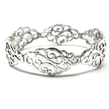 Antique Silver Filigree Stretch Bracelet - Bracelets For Women