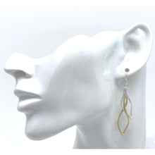 Matte Gold And Silver Twisted Hoop Earrings