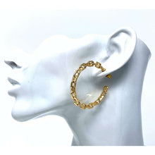 Gold Hoop Chain Link Earrings