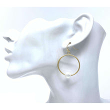 Matte Gold Freshwater Pearl Hoops - SeaSpray Jewelry