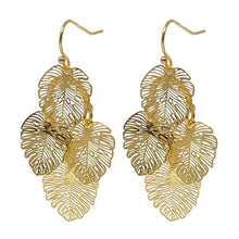 Gold Monstera Leaf Earrings