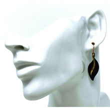 Gold Patina Copper Leaf Earrings