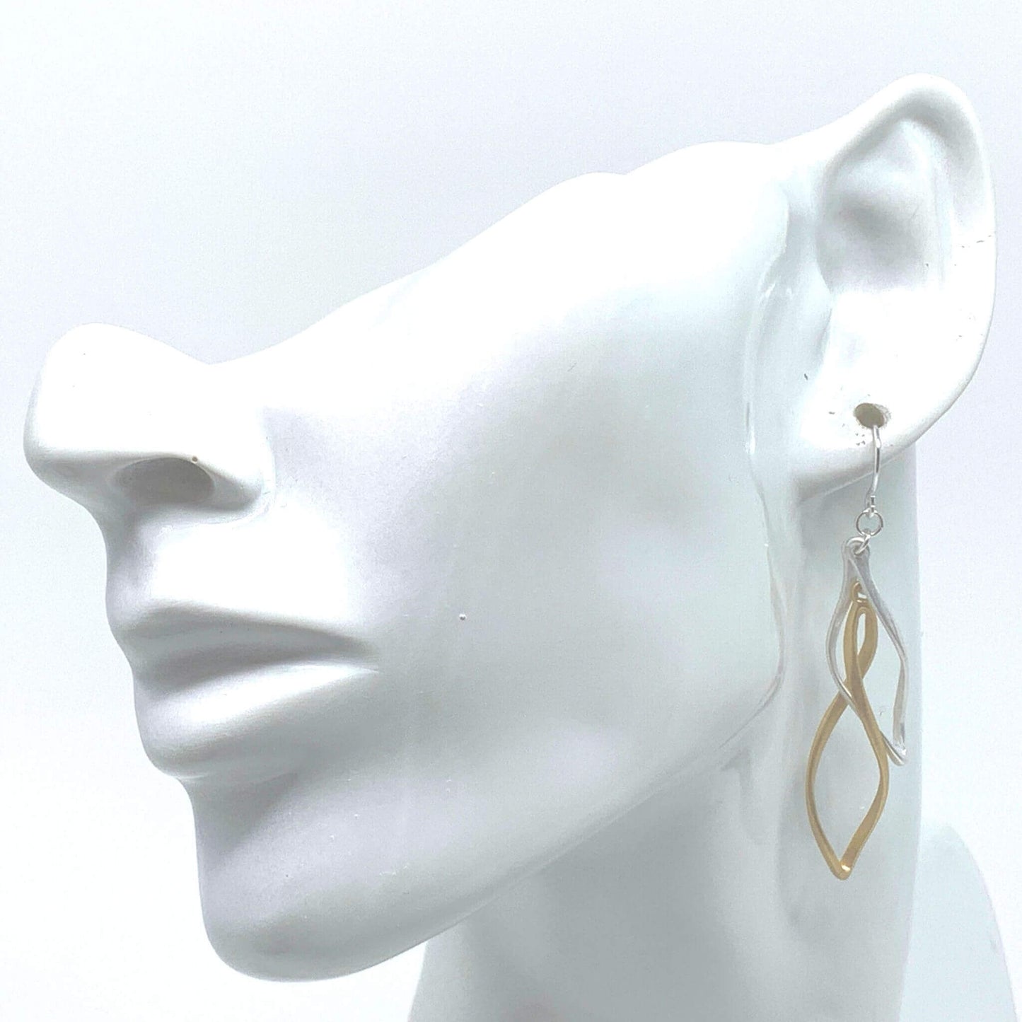 Gold & Silver Double Hoop Twist Earrings
