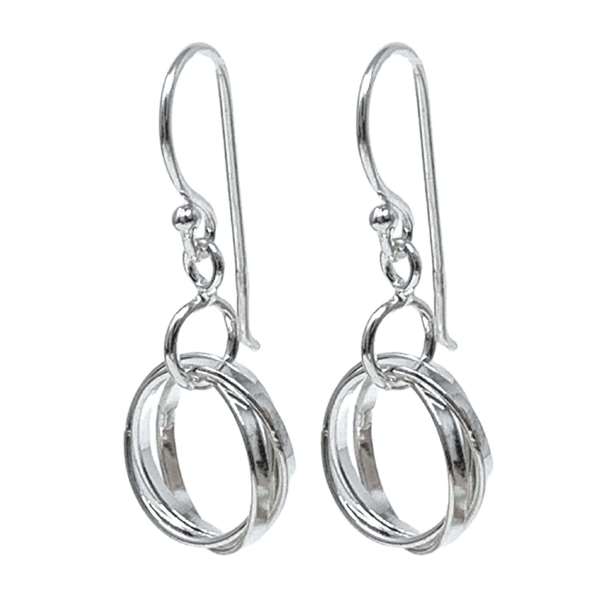 Sterling Silver Interlocking Circle Earrings