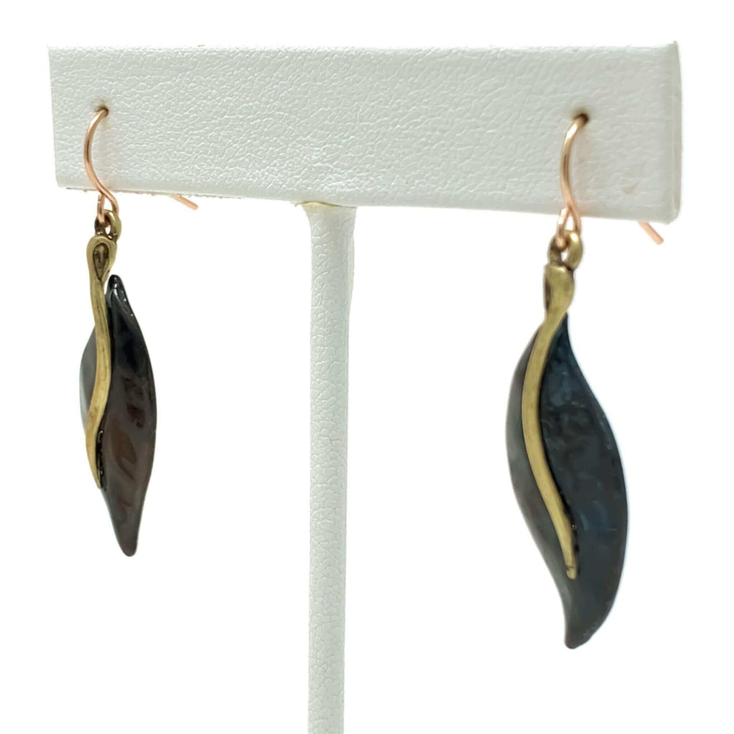 Patina Leaf Dangle Earrings