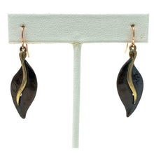 Rustic Gold Leaf Drop Earrings