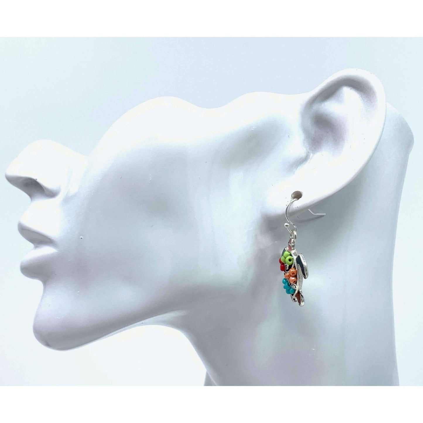 Sea Turtle Multi Color Seed Bead Earrings - SeaSpray Jewelry